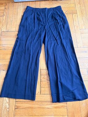 Express Wide-Leg Navy Pinstripe Pants - sz 14